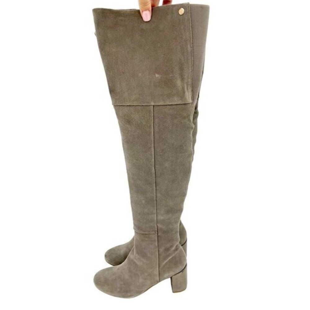 Taryn Rose Boots Catherine Gray Suede Leather Over The Knee SZ 5.5 New $375
